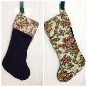 Vtg Needlepoint Floral Pasley Christmas Stocking